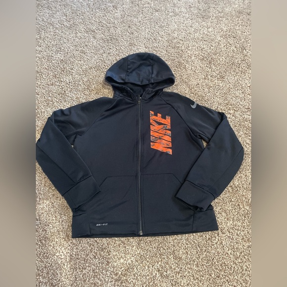 Boys Black Zip Up Nike Hoodie - Picture 1 of 5